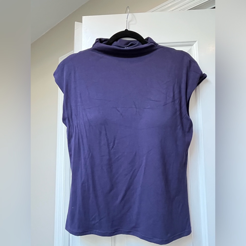 Klassy network mock neck top with built in bra